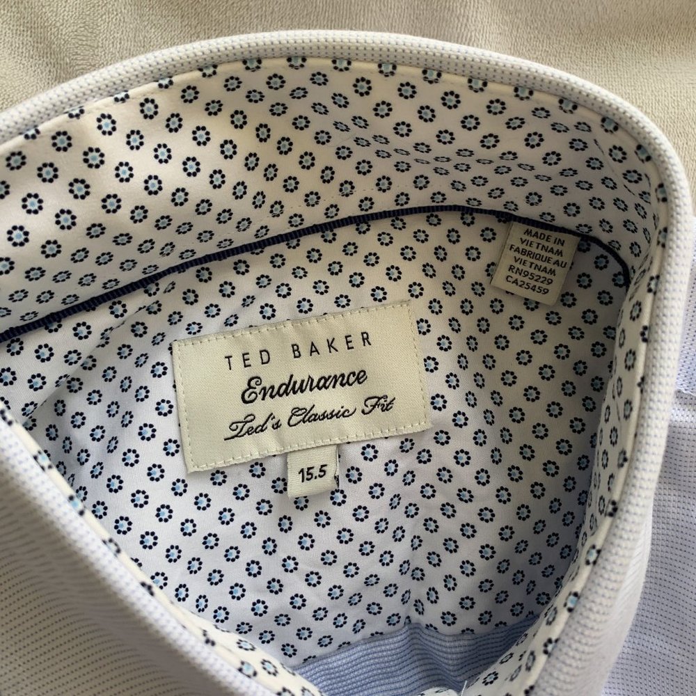 Ted Baker Light Blue Pinpoint Pattern Button Down… - image 4